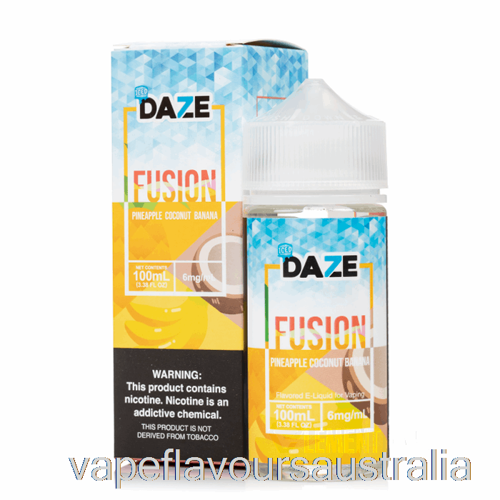 Vape Flavours Australia ICED Pineapple Coconut Banana - 7 Daze Fusion - 100mL 6mg